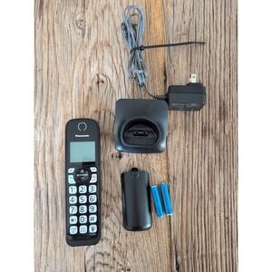 Panasonic KX-TGDA52 Black Cordless Handset w/ Charging Station Tested & Working